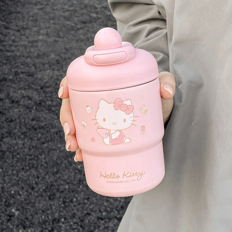 Hello Kitty Cinnamoroll Insulated Coffee Mug With Handle And Lid, Cute  Kuromi Melody Stainless Steel Water Cup, Double Wall Vacuum Travel Mug For  Office, Outdoor Sports - Temu