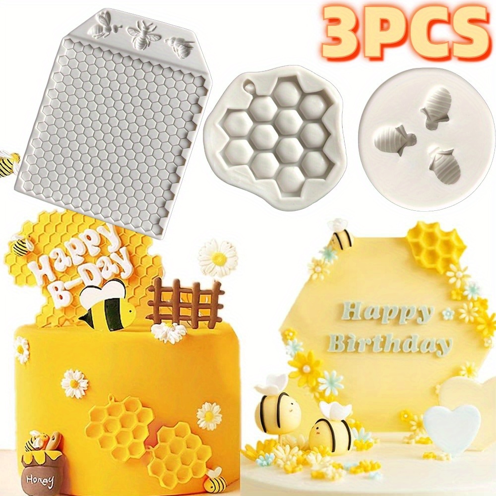 3Pcs Honey Bee Silicone Soap Molds, 6 Cavities Honeycomb Beehive Cake  Baking Pan, Bee Honeycomb Silicone Ice Trays Bath Bomb Lotion Bars Mold  Soap