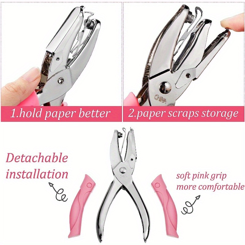 Bazhou Heart Shaped Paper Hole Punch Metal Single Handheld Paper Punchers, Star  Hole Puncher With Soft-handled For Diy Craft Tags Clothing2pcs