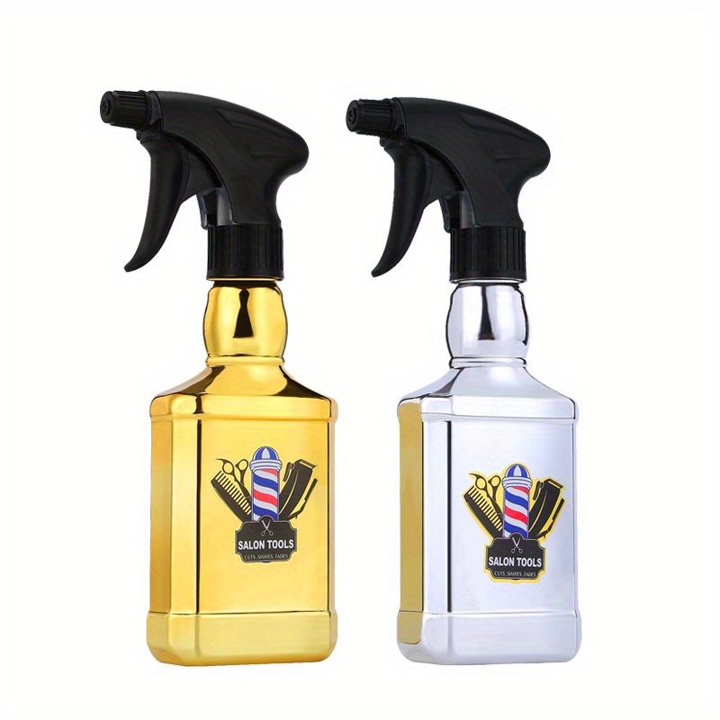 

300ml Barber Water Spray Bottle Salon Barber Haircut Styling Empty Continuous Atomizer Refillable Electroplating Watering Can