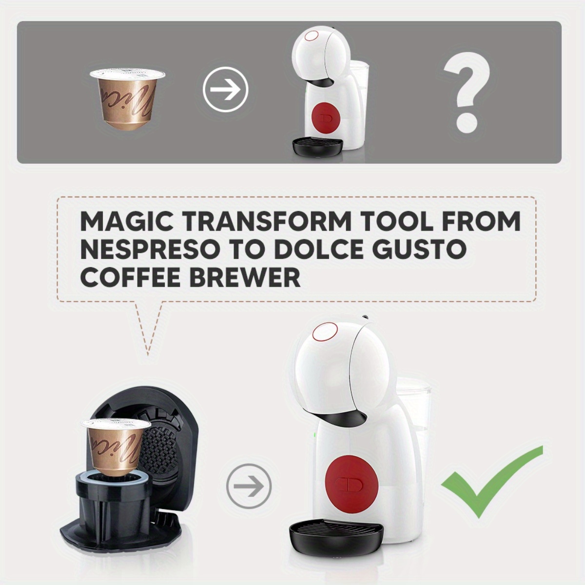 Adaptador Reusable Para Cafeteras Dolce Gusto, Modelos: Piccolo, Mini Me y  Genio - Kaffe Inka