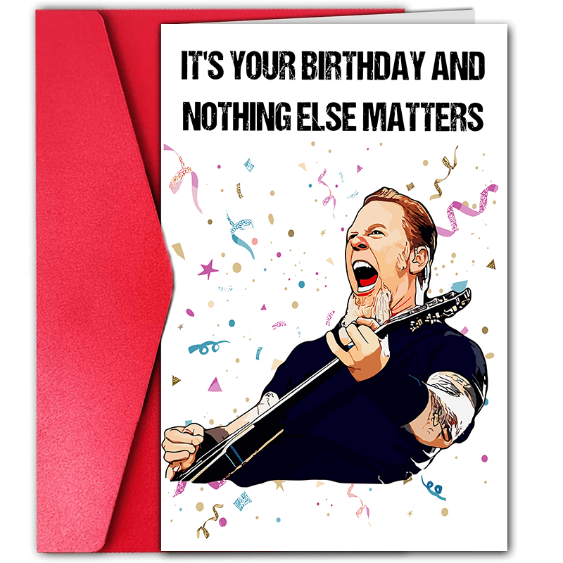 

1pc Fun Birthday Card With A Wild Rocker Graphic. The Perfect Gift For Family, And Co-workers