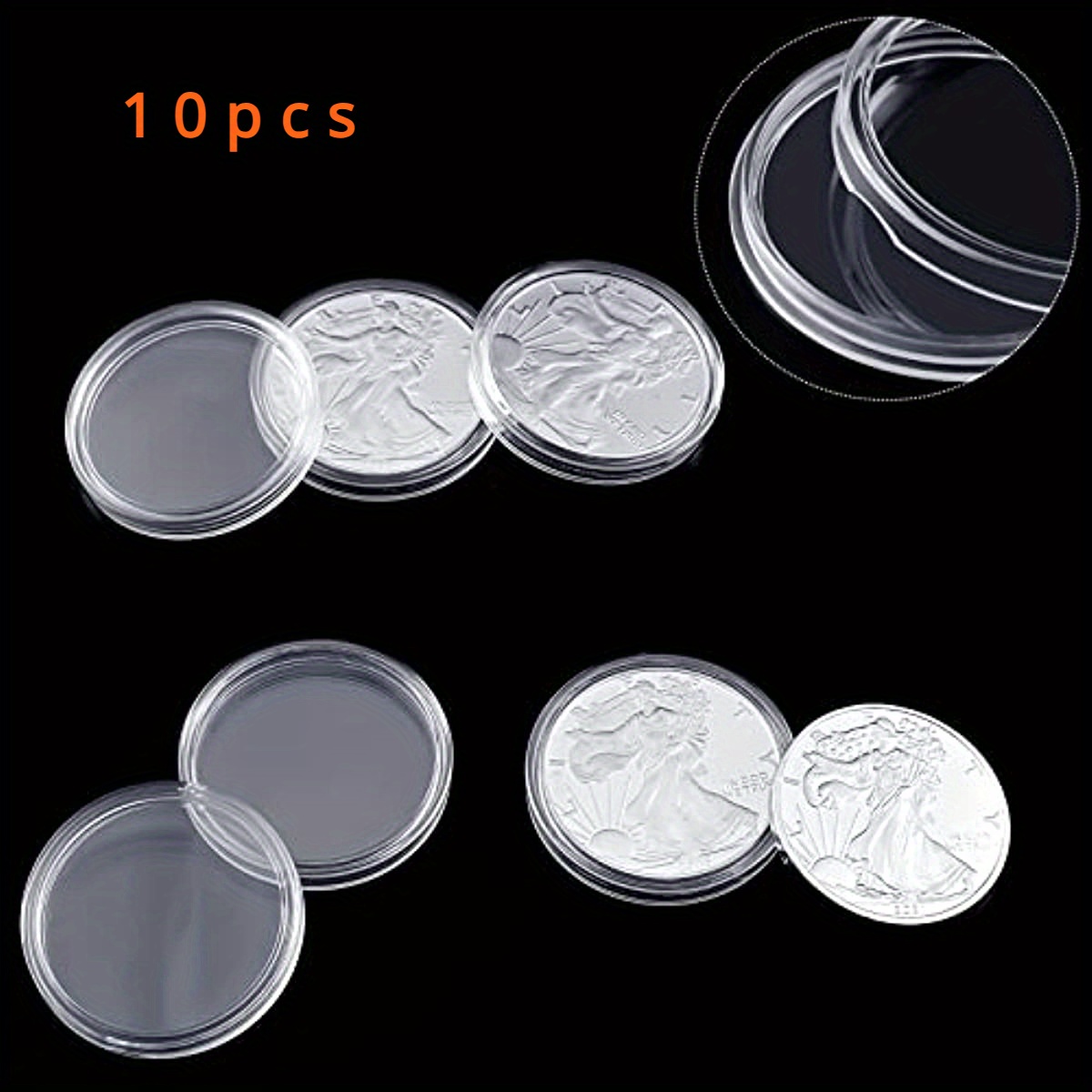 Silvery Dollar Coin Holder Silvery Bar Capsule Holders Coin - Temu