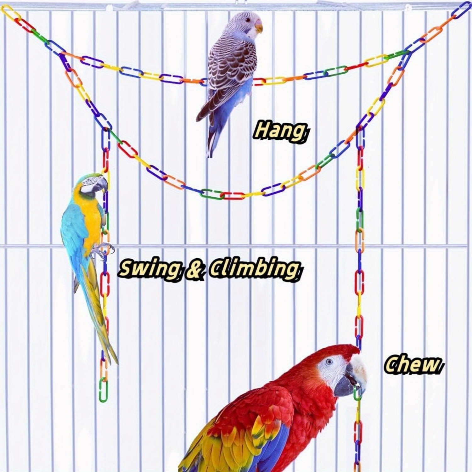 Bird Toy Chains Rainbow C clip Hook Plastic Chain Ring C - Temu