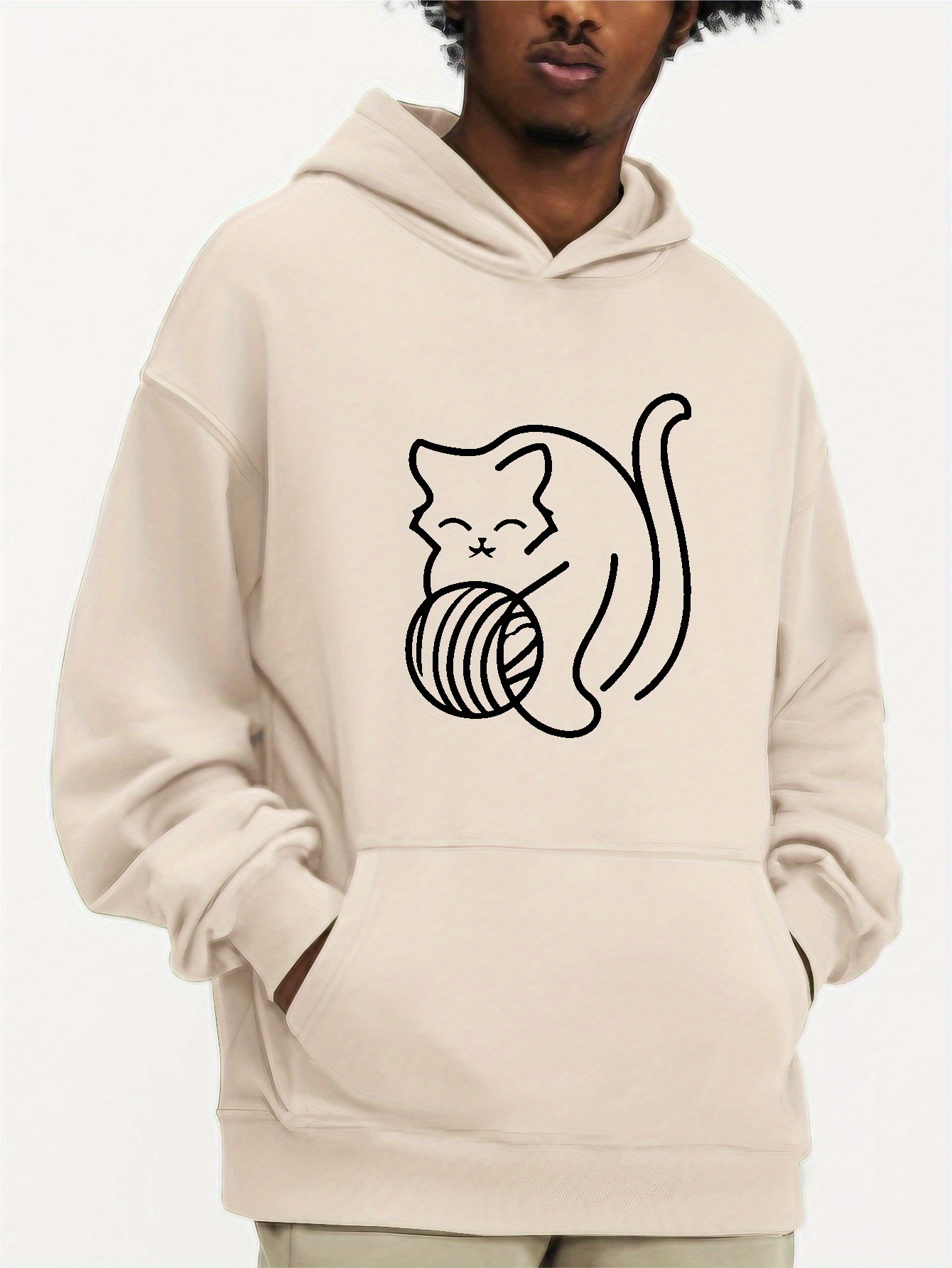 Cute Pretty Cat Print Girls Casual Creative Pullover - Temu Canada