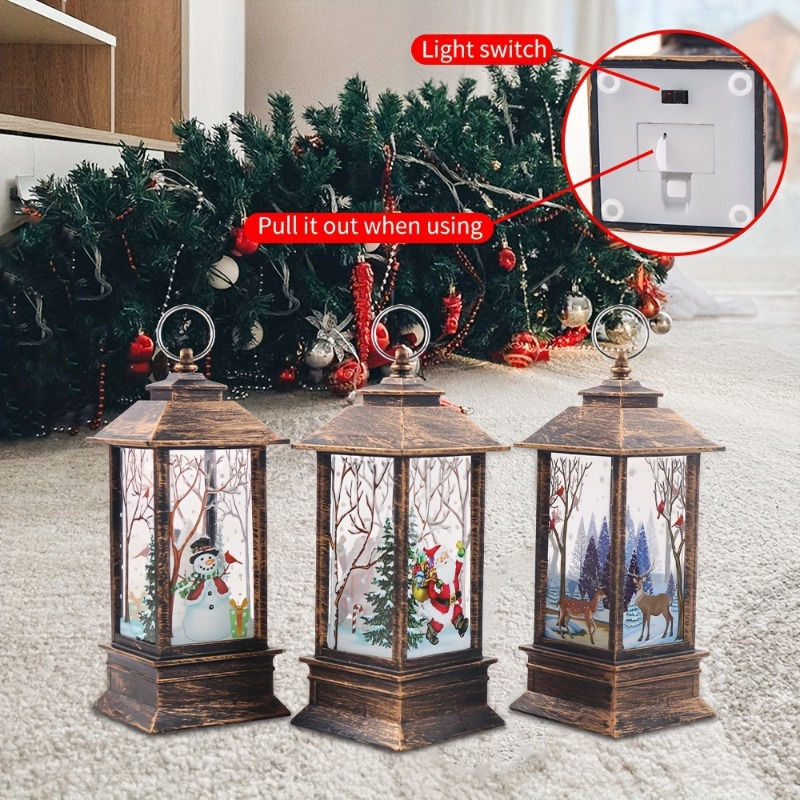 Christmas Decoration Lanterns, Santa Claus, Snowman Lantern Lights,  Christmas Decorations, Decorative Lights For Indoor Outdoor, Dry Battery  Powered - Temu