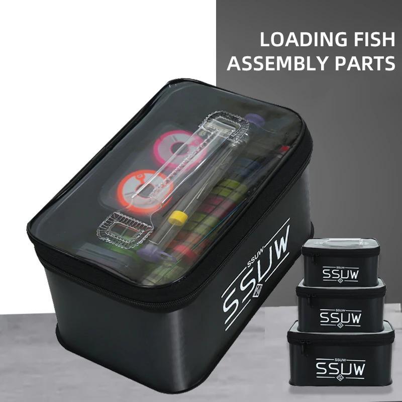 1pc Fishing Tackle Storage Box, Sea Fishing Box, Portable Live Fish Bucket,  EVA Fishing Box With Compartment Tray