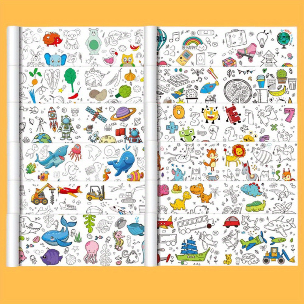 Rouleau de dessin pour enfants Rouleau de papier à colorier pour enfants,  rouleau de papier de dessin de bricolage peinture de dessin de couleur  papier de remplissage