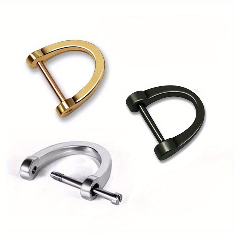 4pack 1 Inch D-rings, Screw in Shackle Horseshoe U Shape D Ring Bets Strap  Loop Purse Accessories 