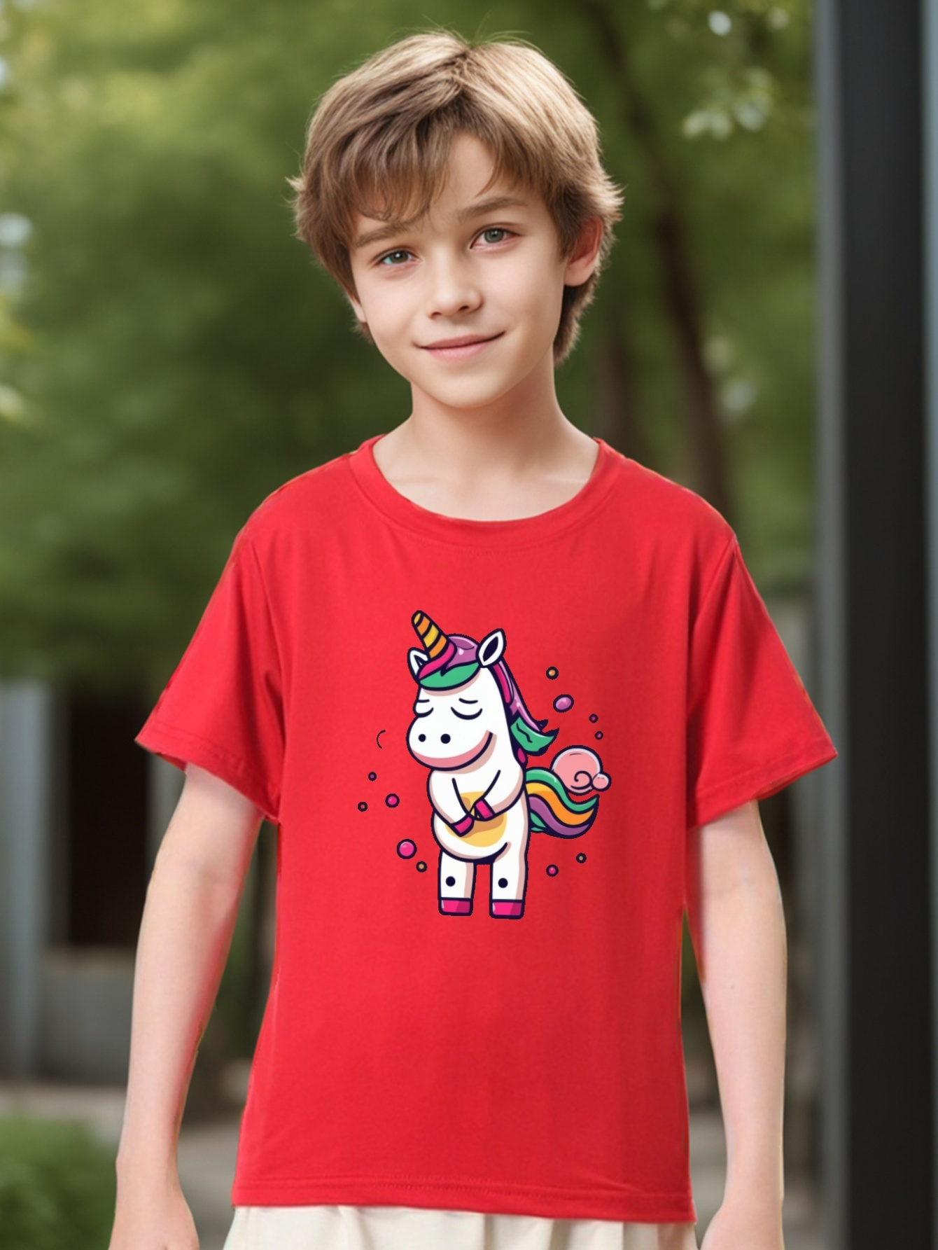 Unicorn Printed Children T - Shirts Cute Kid Boy Short Sleeves Tops T-Shirt  Cow Inside Clothes Fashion Funny Kids Boys Toddler