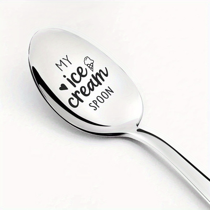 

Funny Engraved ' Cream Spoon' - Stainless Steel Gourmet Spoon, Perfect For Birthdays, Mother's Day & Christmas Gifts, Silvery, 1.18x7.59 Inches