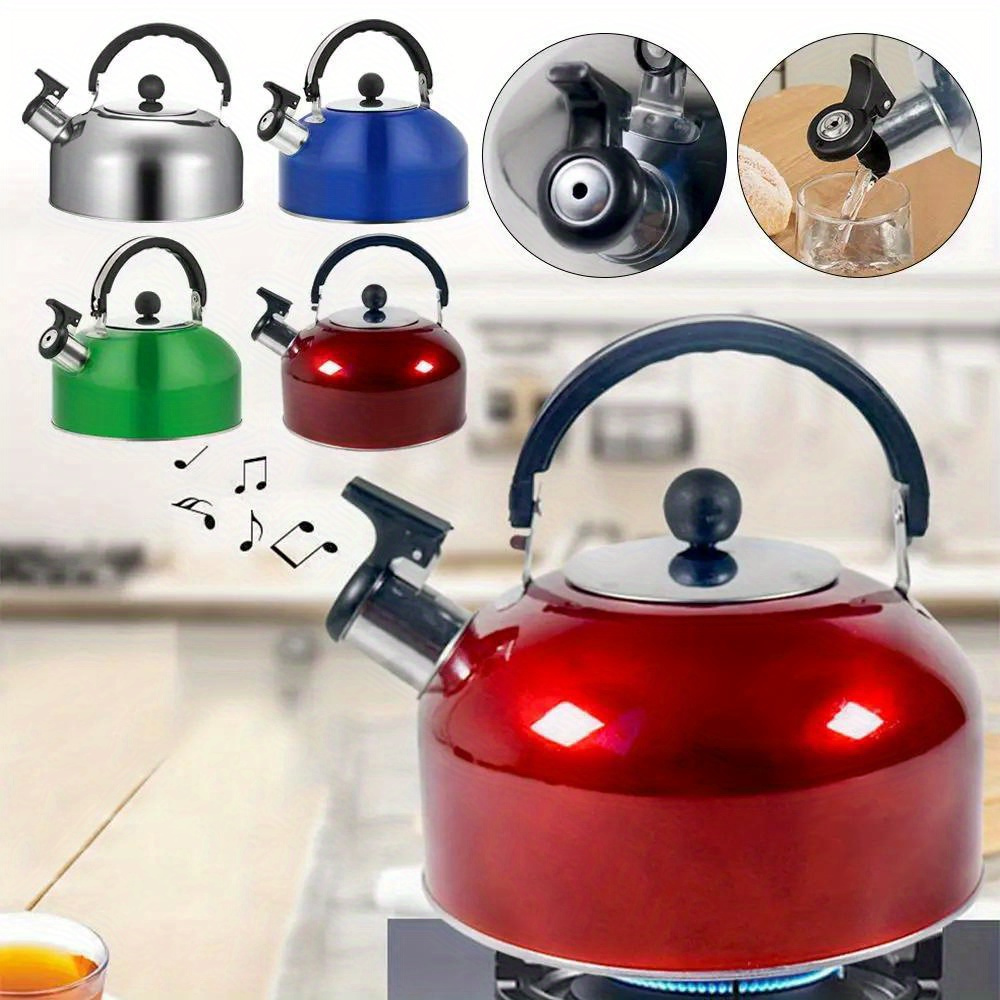Kettle Stove Top Camping Whistling Kettles for Boiling Water Stainless  Steel Tea Kettle with Ergonomic Handle for Kitchen Restaurant Camping Kettle  Stove Top Kettle (Color : Silver, Size : 3L)