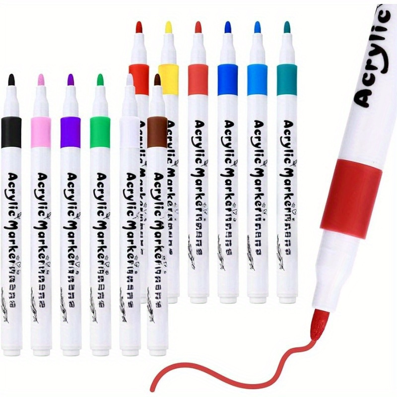 PINTAR Juego de marcadores de pintura acrílica, bolígrafos de pintura de  punta extrafina, marcadores acrílicos, bolígrafos de pintura acrílica para