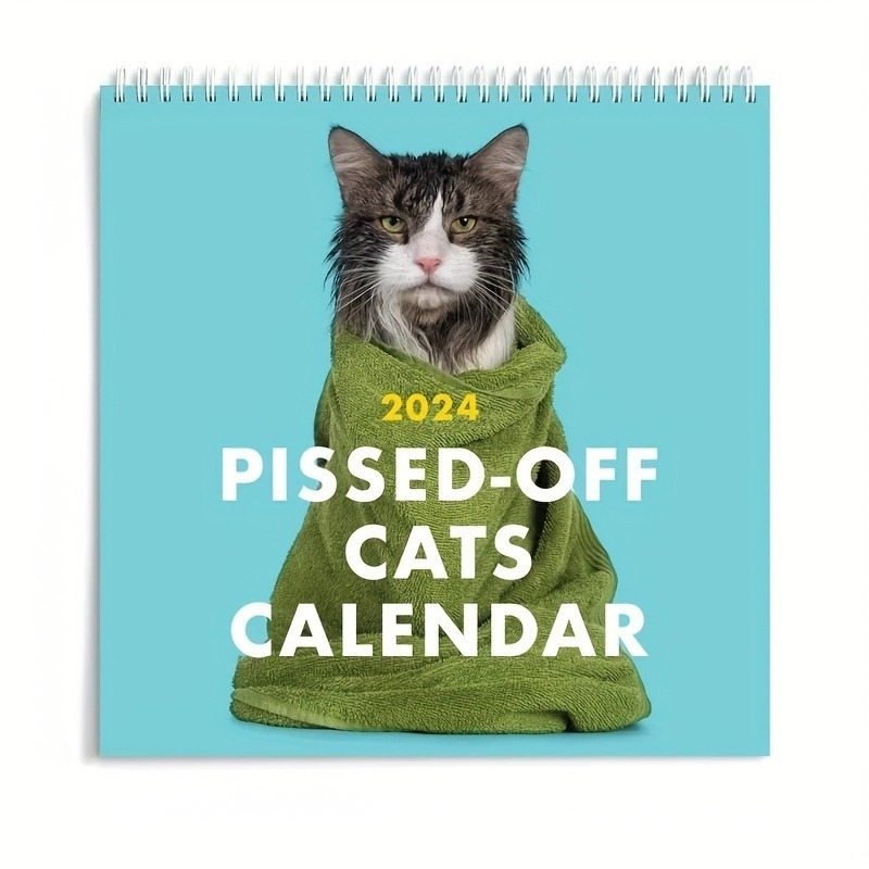  2024 Wall Calendar – 12 Monthly Funny Cats Calendar 2024, Jan  2024 - Dec 2024, Funny Cat Calendar Gag Gifts, 11.4 x 16.5 (Open), 11.4  x 8.3(Closed), Funny Wall Art Gag