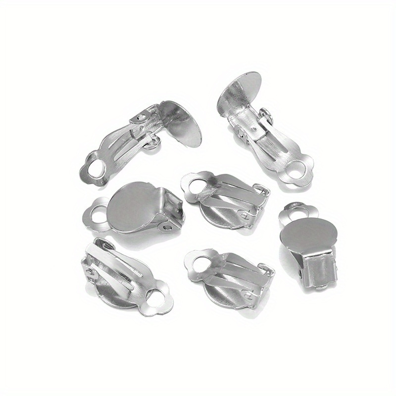 50pcs/pack 10mm Golden Ear Clip Basic Earring Blank Setting Suitable For Glass Round Earring Discovery For Making Accessories