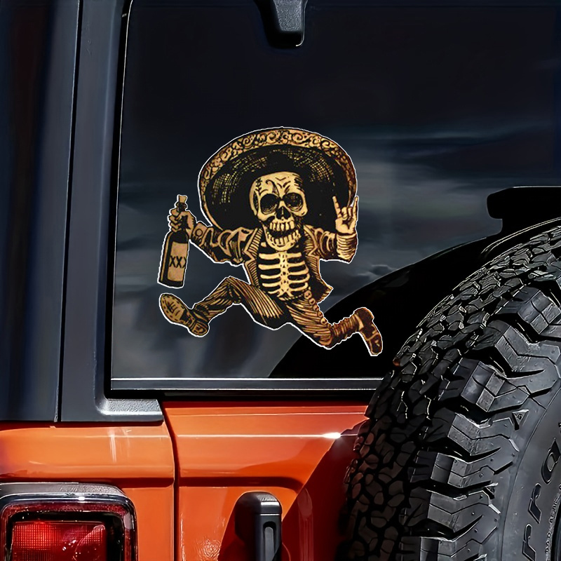 Skull Creative Car Sticker Cute Grim Reaper Ghost Rear - Temu