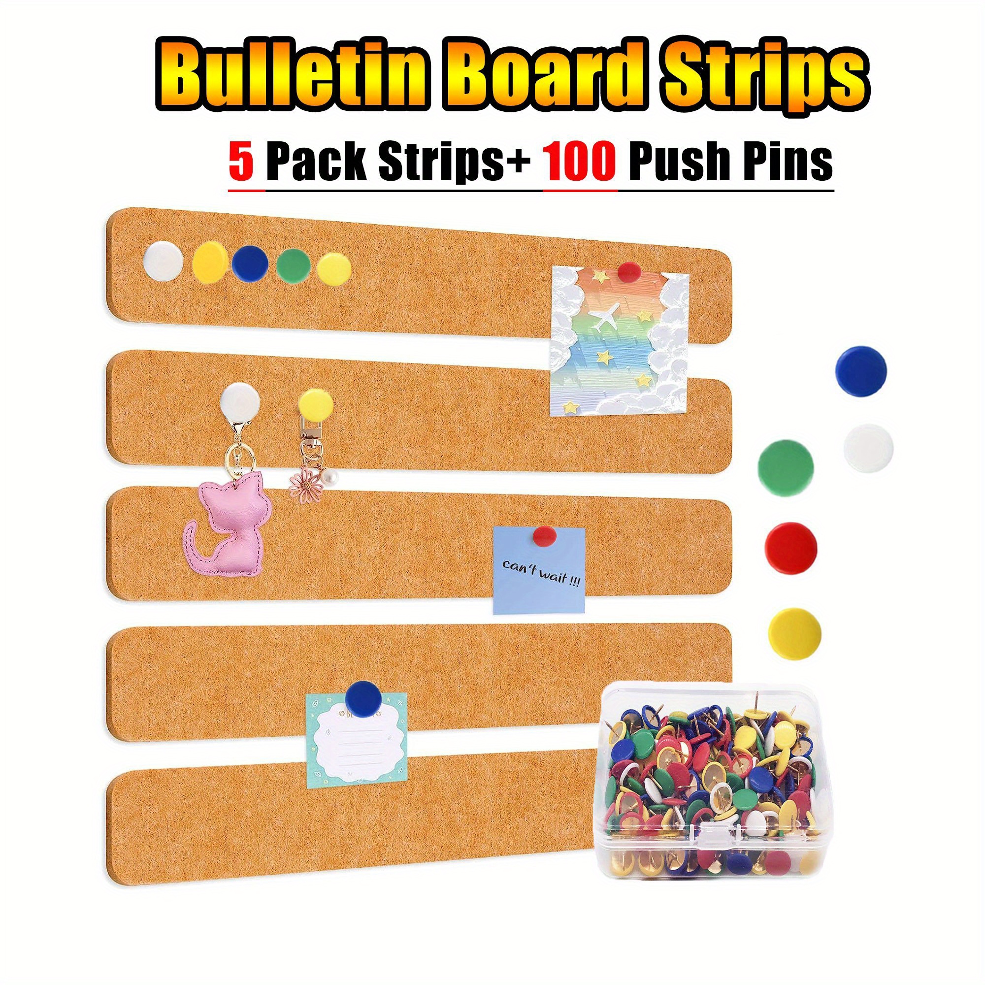 Cork Board Felt Pin Board Bar Strips Bulletin Board For - Temu