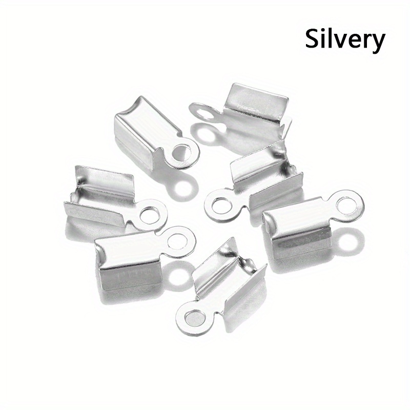 200pcs/pack Rope Strap Splint Bump In Rope End Cap Rope Strap Leather Folding Crimp Bead Connector For Making Supplies