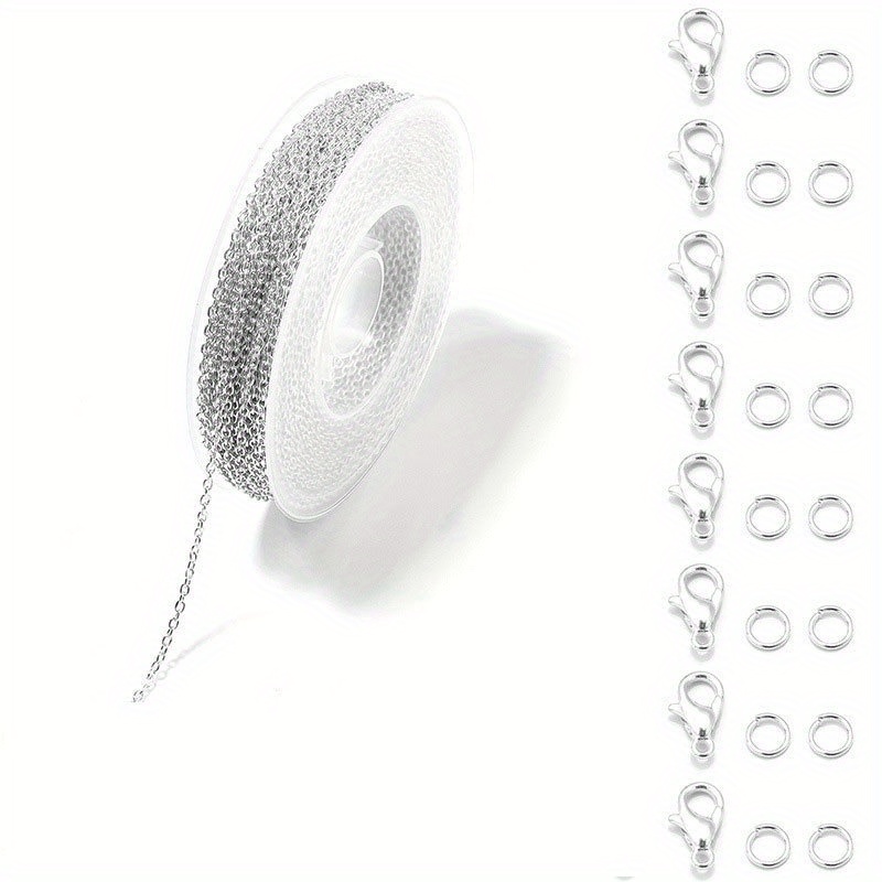 Bulk Link Chain With Jump Ring Lobster Clasp Necklace Chain Single Loop Handcrafted For Jewelry Making Necklace Bracelet Additions