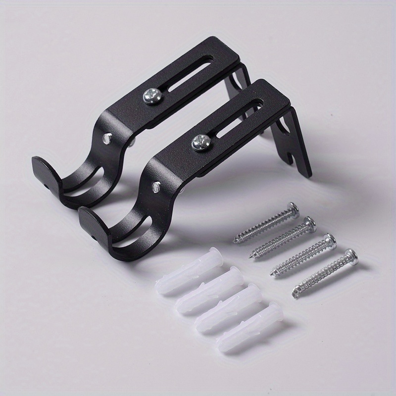 E-shop Verstellbare Vorhangstangen-Wandhalterungen, 2er-Set, Vorhangstangen-Befestigungshaken, geeignet für 1-Zoll/25mm Vorhangstangen, für