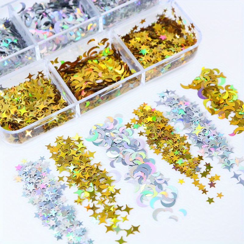 Sparkling Golden Silver Resin Filling Holographic Glitter - Temu