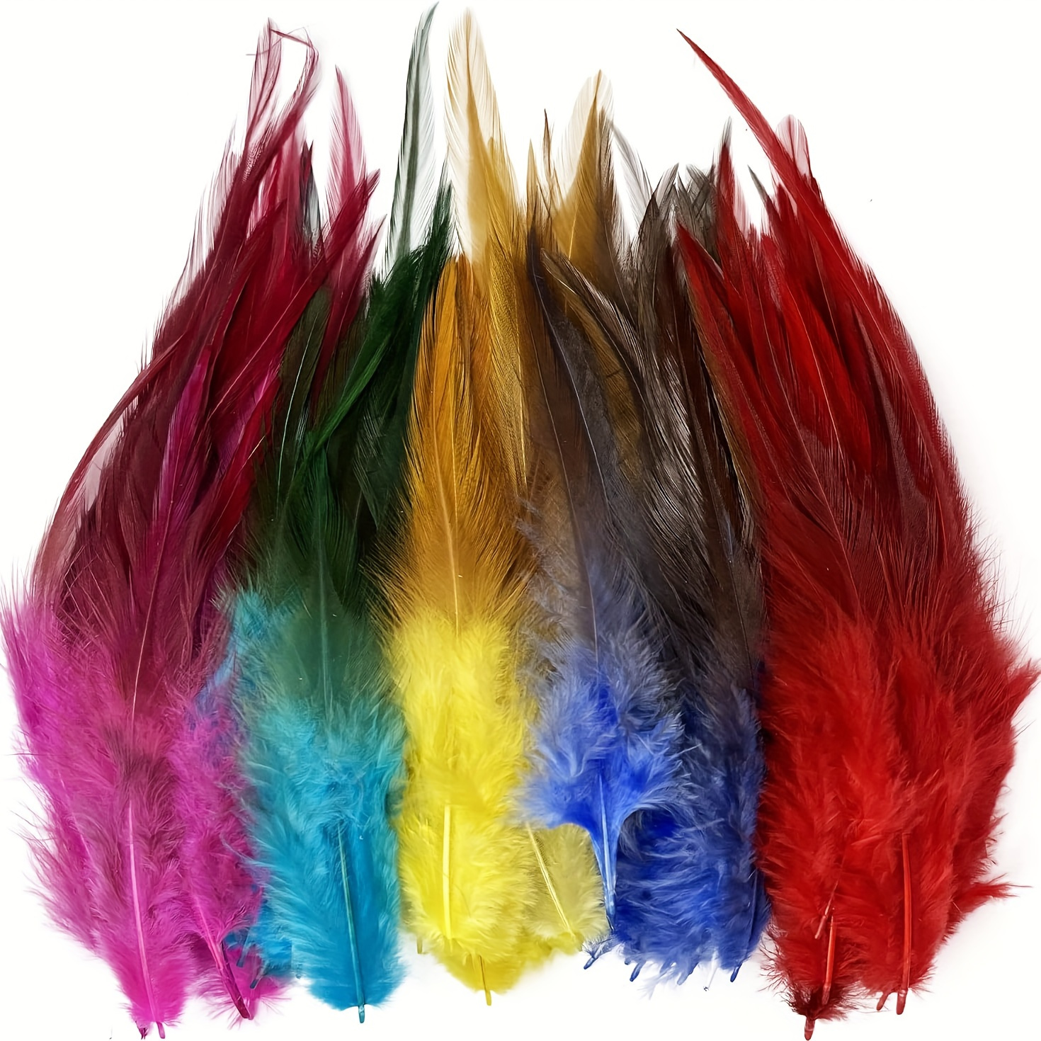 Feathers for Crafts, 100 Pieces Natural Colourful Feathers Turkey Feathers  Dyeable Color DIY Feather for Dream Catcher Crafts, Costumes DIY Wedding