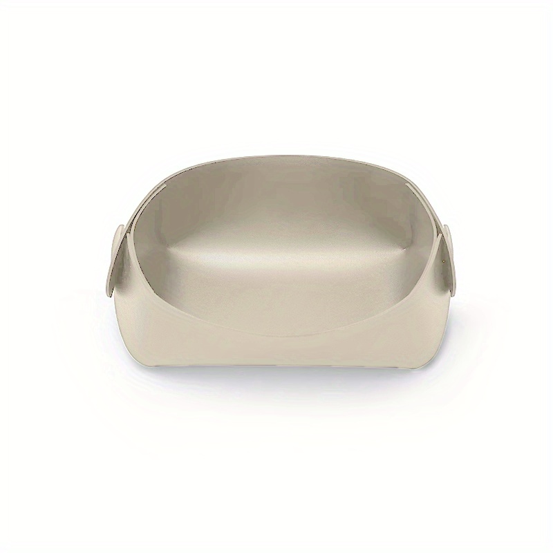 Image of 1pc, Leather Desktop Storage Tube For Table, Innovative Design For Makeup And Stationery Storage, Jewelry Trays