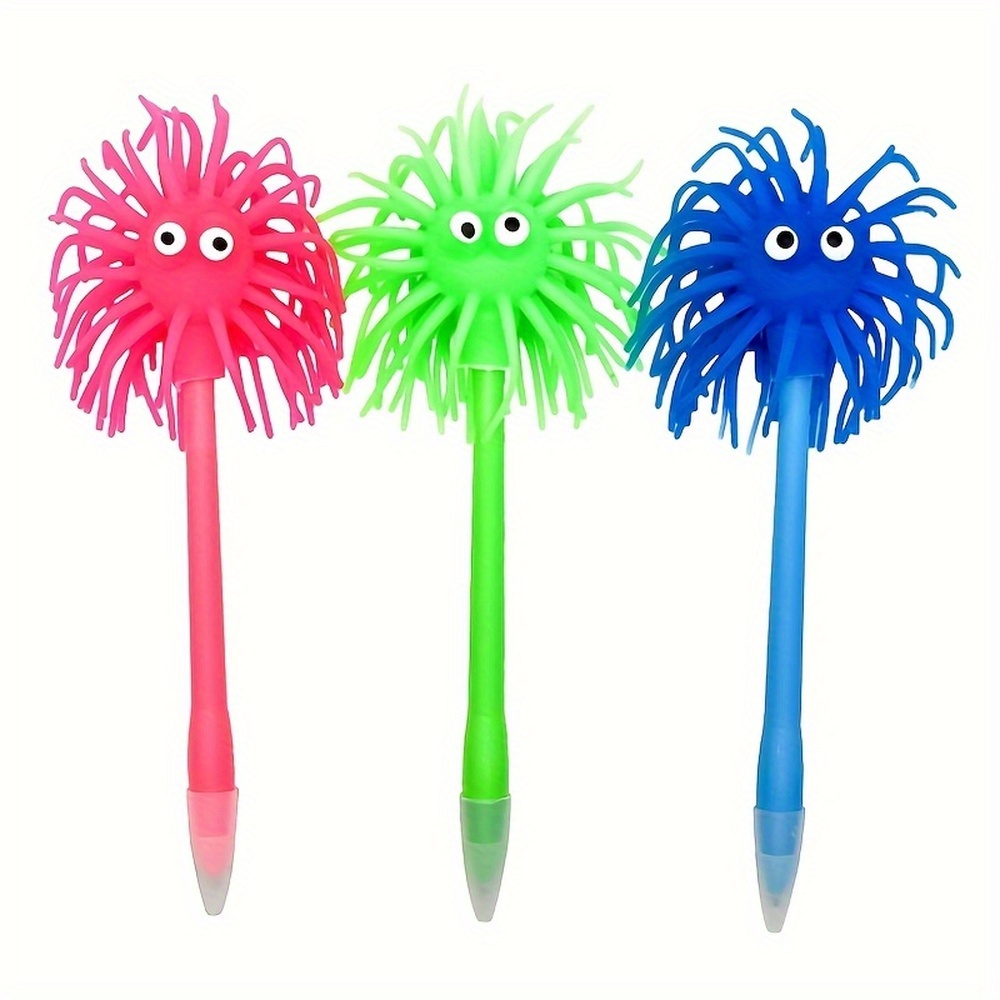 20PCS Rainbow Gel ink Pens, Cute Fluffy Monster Pens Fun Ballpoint