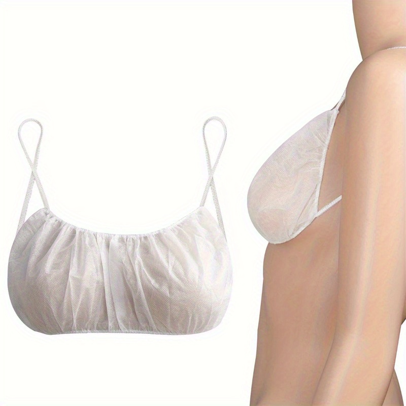 50 Pcs Disposable Spa Bras - Women's Backless Bra Underwear for Spray  Tanning
