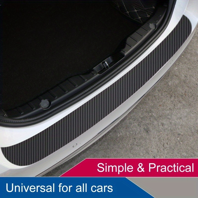 Heckstoßstangenschutz Auto Tür Sill Carbon Faser Aufkleber Auto Stamm  Hinten Schutz Stoßstange Carbon Faser Aufkleber Für