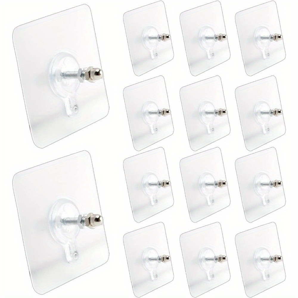 

10 Pack Adhesive Wall Mount Screw Hooks, Durable Wall Hooks For Hanging, 2 In 1 Screw Free Sticker For Wall Mount, Adhesive Hooks Heavy Duty For Bathroom Kitchen Home And Office