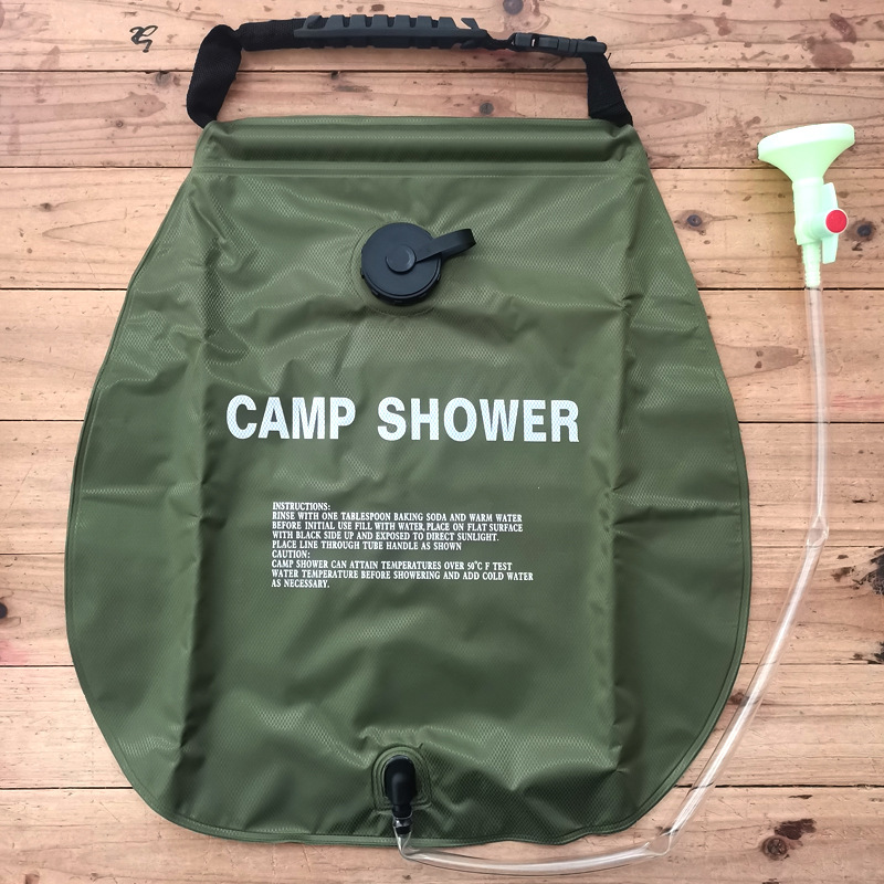 TEMU 5 Gallon Solar Heated Camping Shower Bag - Portable Bath Bag With Removable Hose And Switchable Shower Head For Outdoor Travel, Climbing, Hiking, Beach, And Swimming - Showers Anywhere!