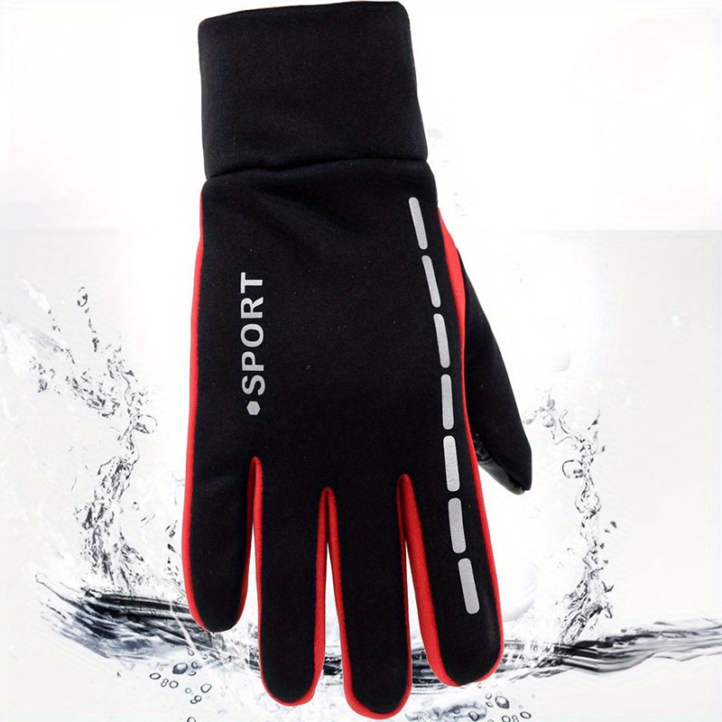 Windproof Fleece Cycling Gloves Waterproof Touch Screen Anti-slip Gloves