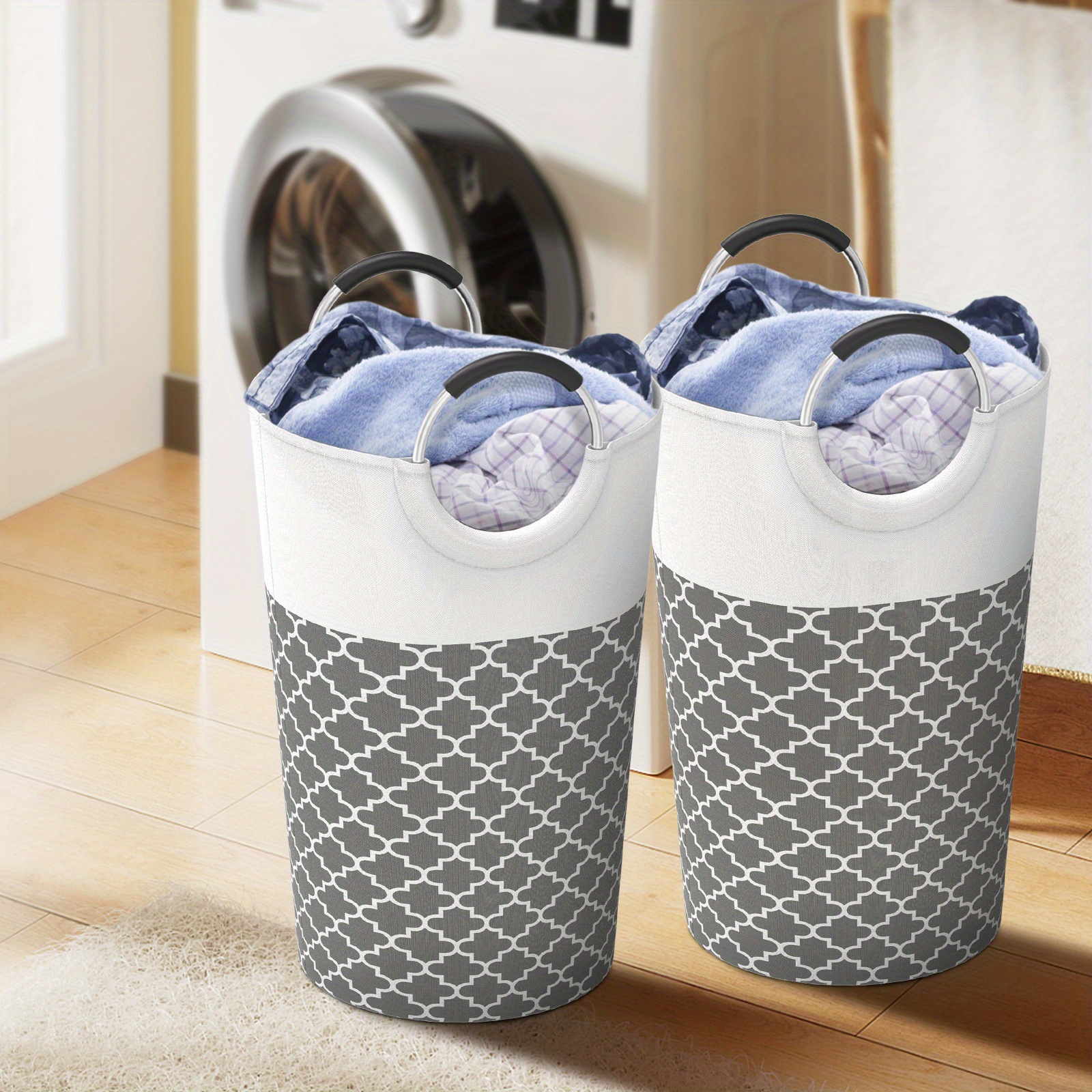 Collapsible Clothes Storage Basket Canvas Linen Storage - Temu