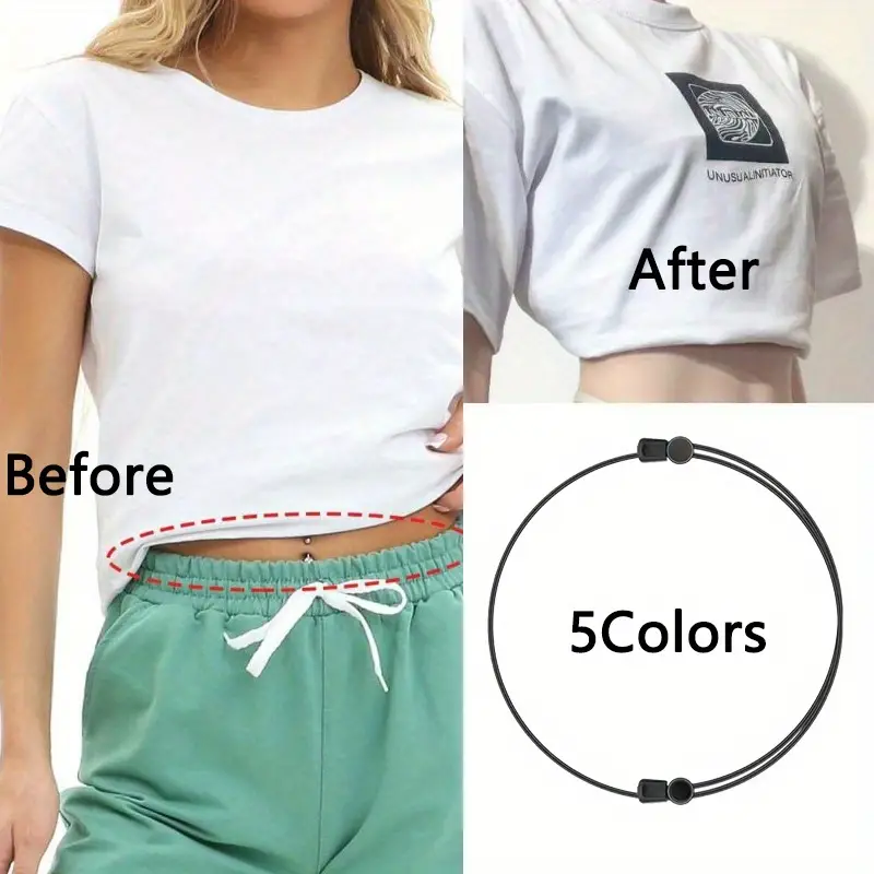 1PC Fashion Belt Crop Tuck Band Adjustable Elastic Strap Flexible Shirt  Tucking Tool Clothing Accessories