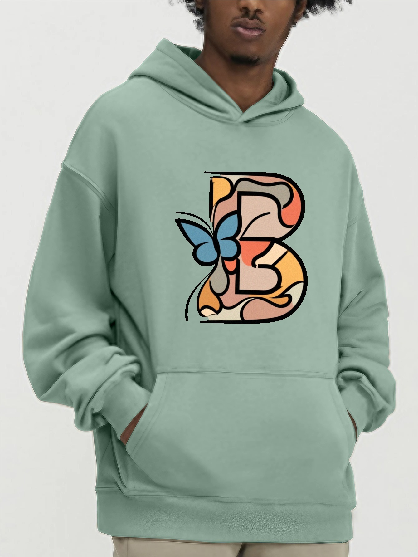 Trendy Letter Print Hoodie Cool Knitted Hoodies Sweater For Temu