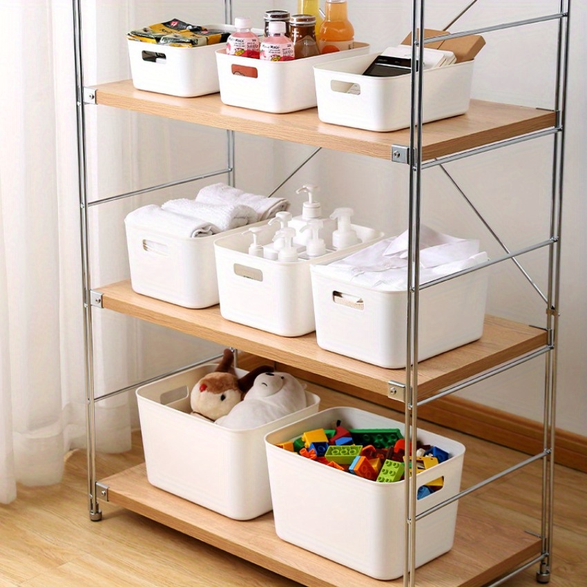 Simple White Kitchen Pantry Storage Bins Plastic Storage Bins