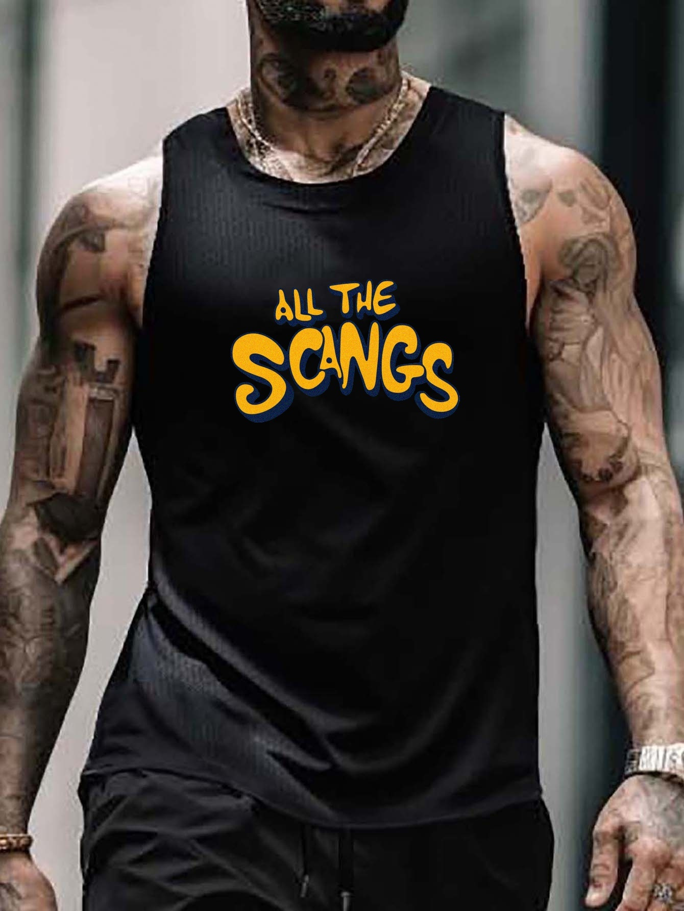 Scary Songs Letter Print Men's Trendy Sleeveless Tank Tops - Temu Canada