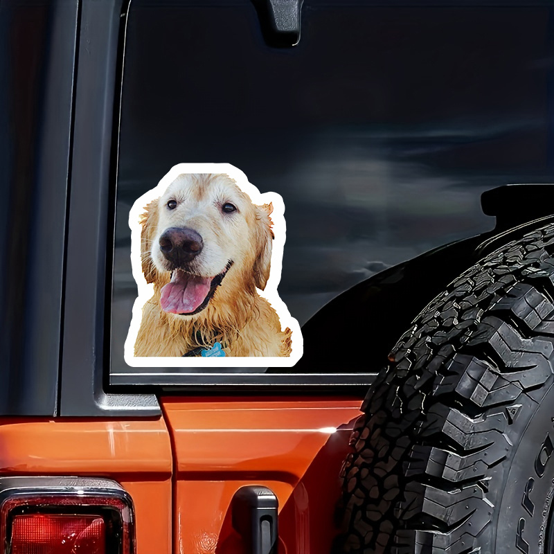 thumbnail image 2 of 2X Playful Golden Retriever Car Sticker Dog Sticker Set Weatherproof For Car Window Laptop Wall Gift Idea Retriever Lover 2 of 13