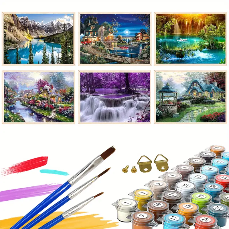 Landscape Paint By Number For Adults Without Frame Diy Oil - Temu