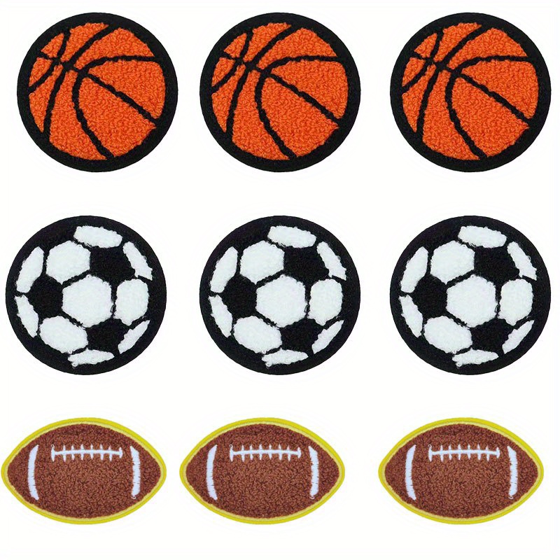 Chenille Fabric Appliques Towel Embroidery Football Patch Iron on Rugby  Badge Basketball Player Figure Thermo Adhesive Stickers - AliExpress