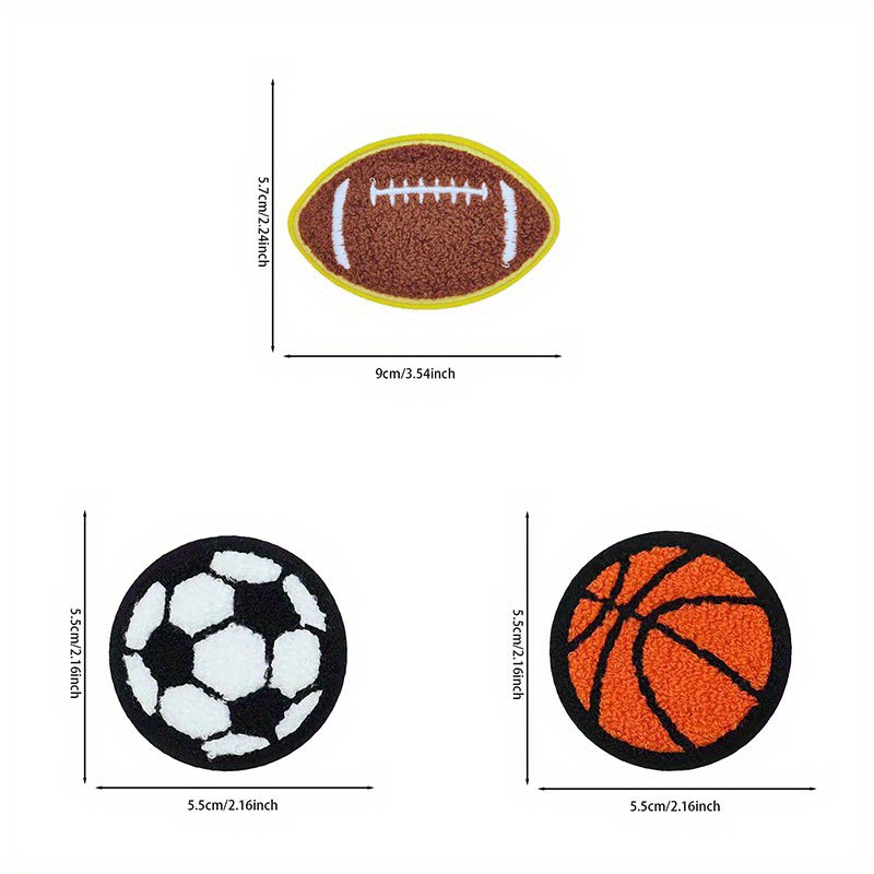 YOKUSHI 6PCS Football Iron on Patches for Clothes, Sport Iron-on Patches  Rugby Team Logo Embroidery Patches for Clothing Jean Fabric Jackets  Backpacks