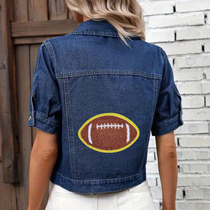 3 Pcs Rugby Team Logo Embroidery Patch, Helmet and Heart Logo  Iron-on Patch for Jacket Backpack Jeans Jacket-BB : Arts, Crafts & Sewing