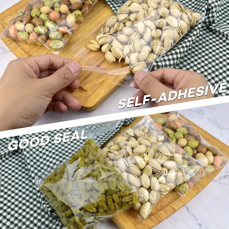 Self Seal Clear Cellophane Bags Food Safe Adhesive - Temu