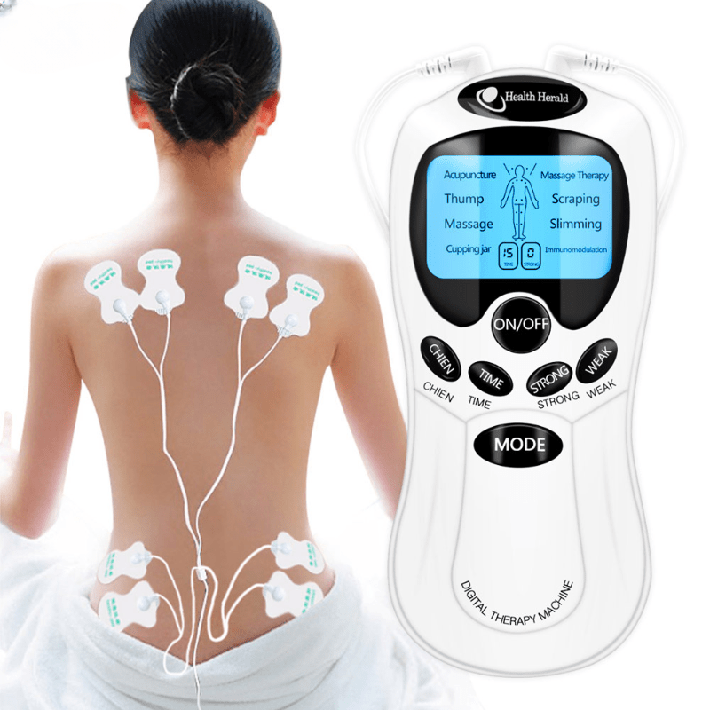 Estimulador muscular de la máquina Tens para aliviar el dolor, unidad TENS  con 16modos, intensidad 10, reemplazo de almohadillas Tens 8pcs