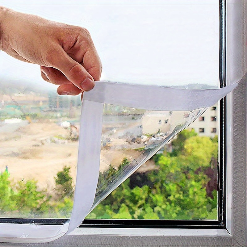 Lona aislante, película aislante de PVC para ventanas, acristalamiento  secundario transparente para aire acondicionado, calefacción, habitación