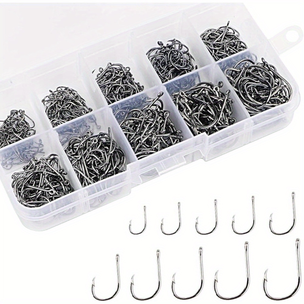 1set Silver 40pcs 50pcs Ftk Carp Fishing Hooks Barbed Hooks Kit For  Freshwater Fishing With Jigging Bait Total Of Insert Number Hooks Catch  More Carp With Precision And Durability - Sports 