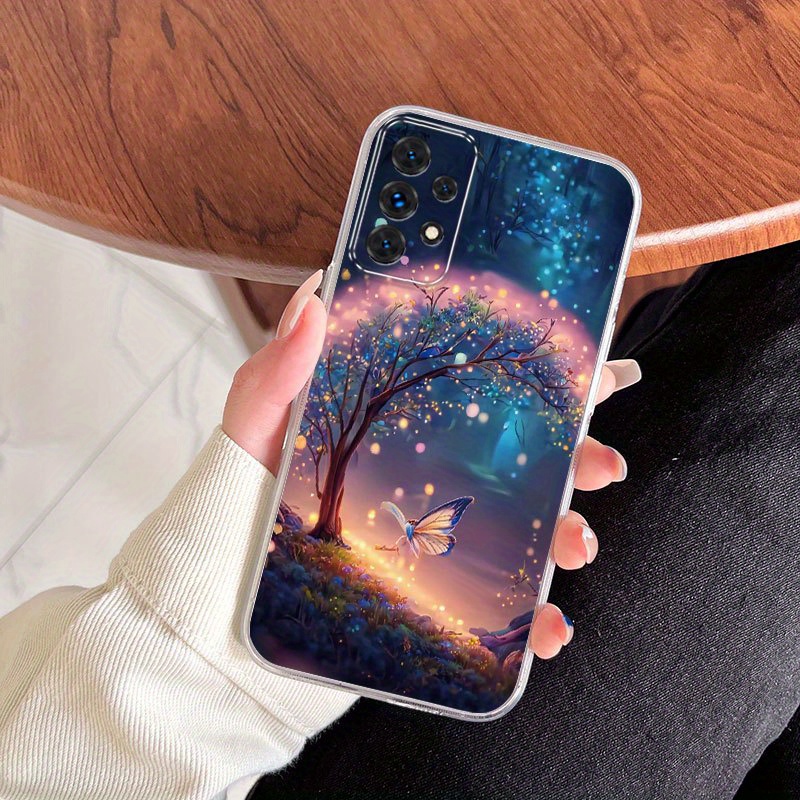 TEMU Phone Case - A Stylish Tpu Phone Case Featuring Moonlight Butterflies, Compatible With For Models Including A02, A03, A04, A11, A12, A13, A14,