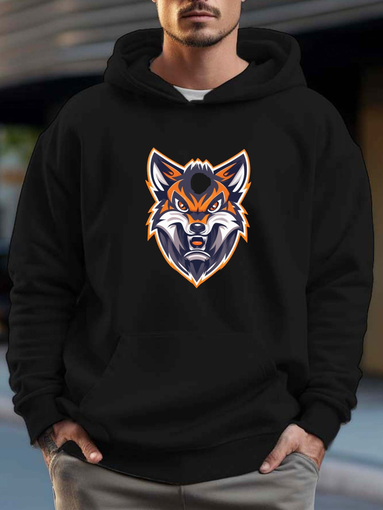 Wolf discount head hoodie