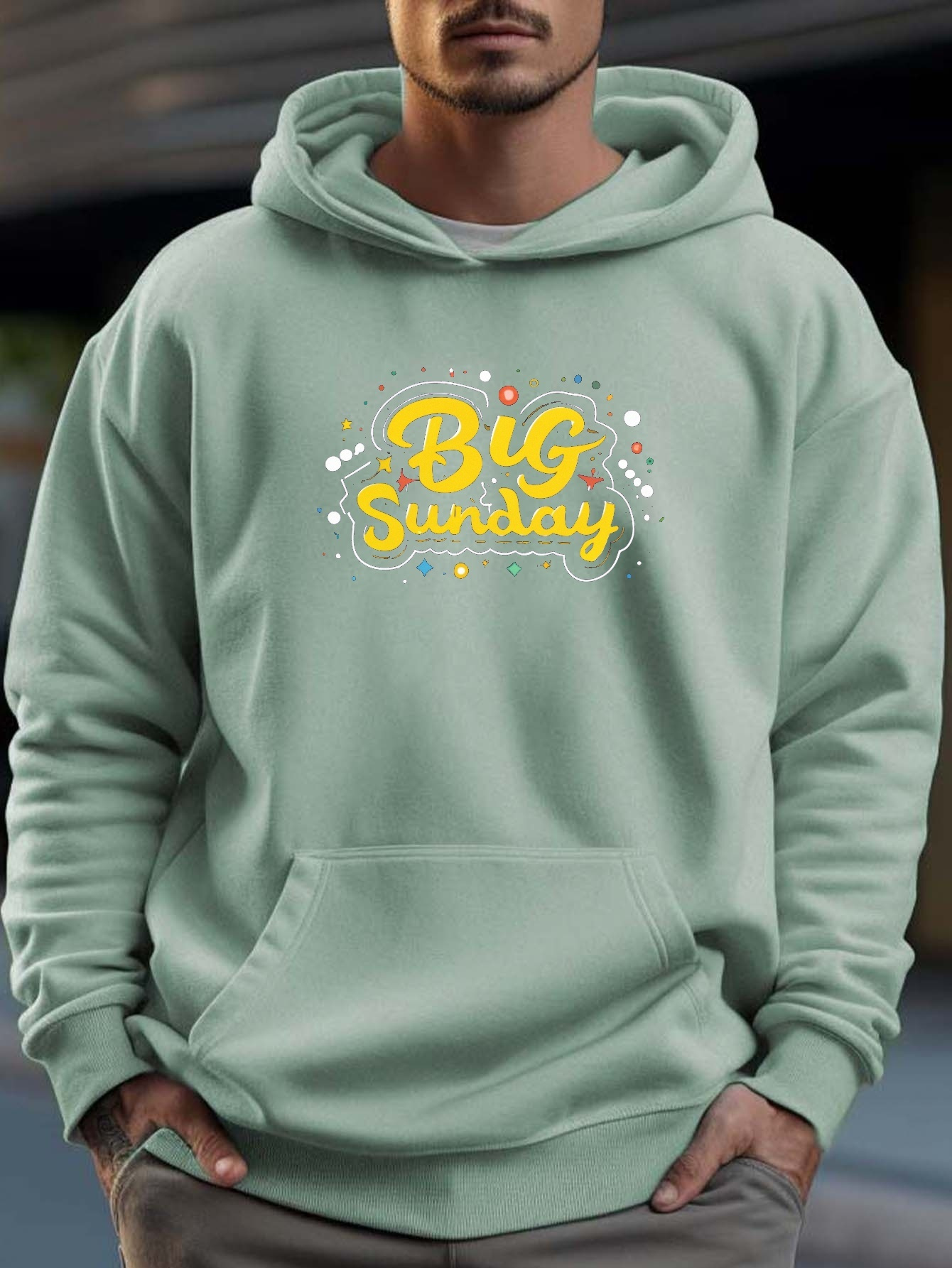 Big Sunday Cute Sparkling Decorations Print Fleeced Hoodie Temu